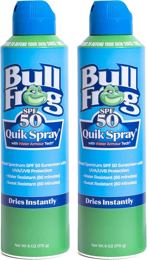 Bullfrog Quik Spray Sunscreen SPF 50 | Oxybenzone & Octinoxate Free | Broad Spectrum Moisturizing... | Amazon (US)
