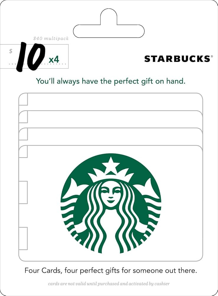 Starbucks $10 Gift Cards (4-Pack) | Amazon (US)