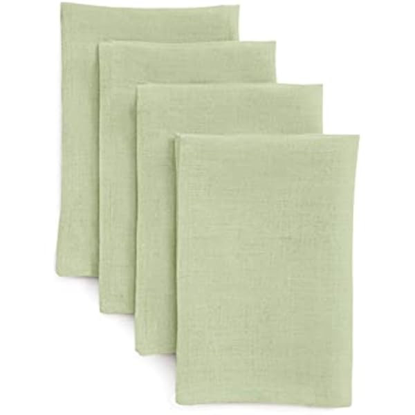 Solino Home Linen Dinner Napkins 20 x 20 Inch – Classic Hemstitch Sage Green Napkins Set of 4 – 100% Pure Linen Napkins for Christmas, Winter, Holiday – Handcrafted and Machine Washable | Amazon (US)