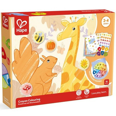Hape: Crayon Coloring - 18pc Art Set, Animal & Nature Theme, Ages 2+ | Target