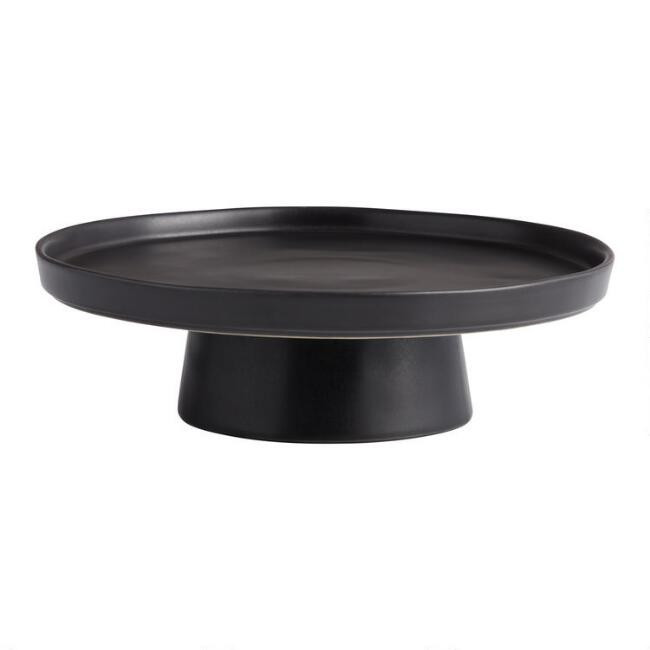 Black Organic Rim Mason Cake Stand | World Market