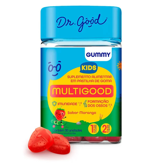 SUPLEMENTO ALIMENTAR MULTIGOOD KIDS SABOR MORANGO COM 30 GOMAS - DR. GOOD | Drogasil BR