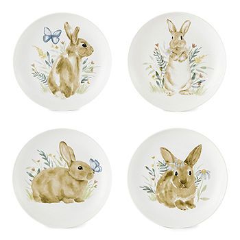 Linden Street Spring Bunny 4-pc. Salad Plate | JCPenney