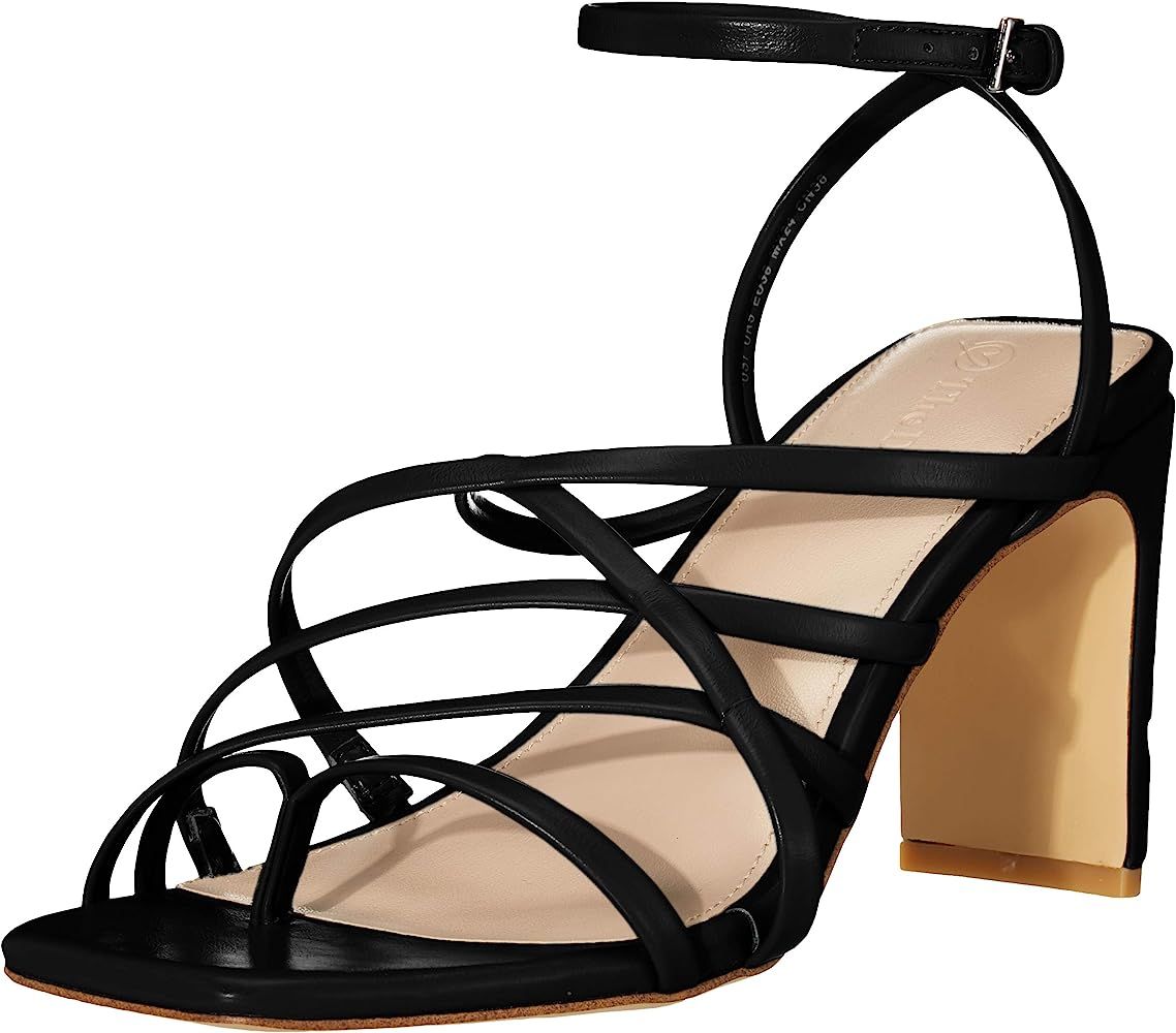 Women's Avis Square Toe Strappy High Heeled Sandal | Amazon (US)