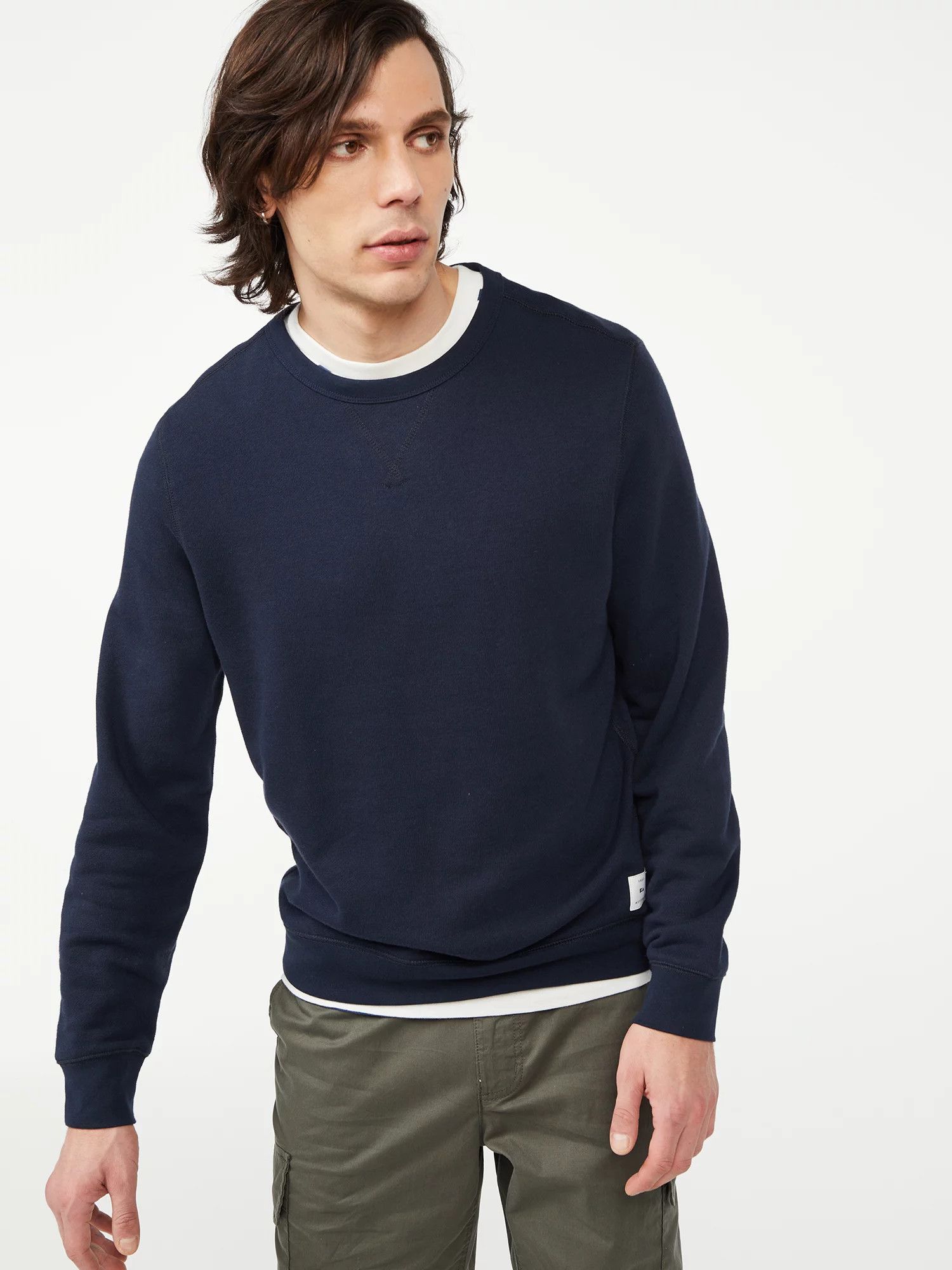 Free Assembly Men’s Coverstitch Sweatshirt | Walmart (US)