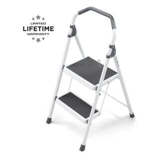 Gorilla Ladders 2-Step Steel Lightweight Step Stool Ladder 225 lbs. Load Capacity Type II Duty Ra... | The Home Depot
