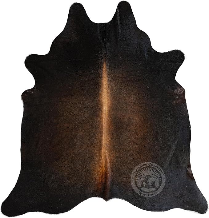 Sunshine Cowhides 100% Genuine Black Dark Brown Backbone Cowhide Rug - Modern Style Animal Skin R... | Amazon (US)