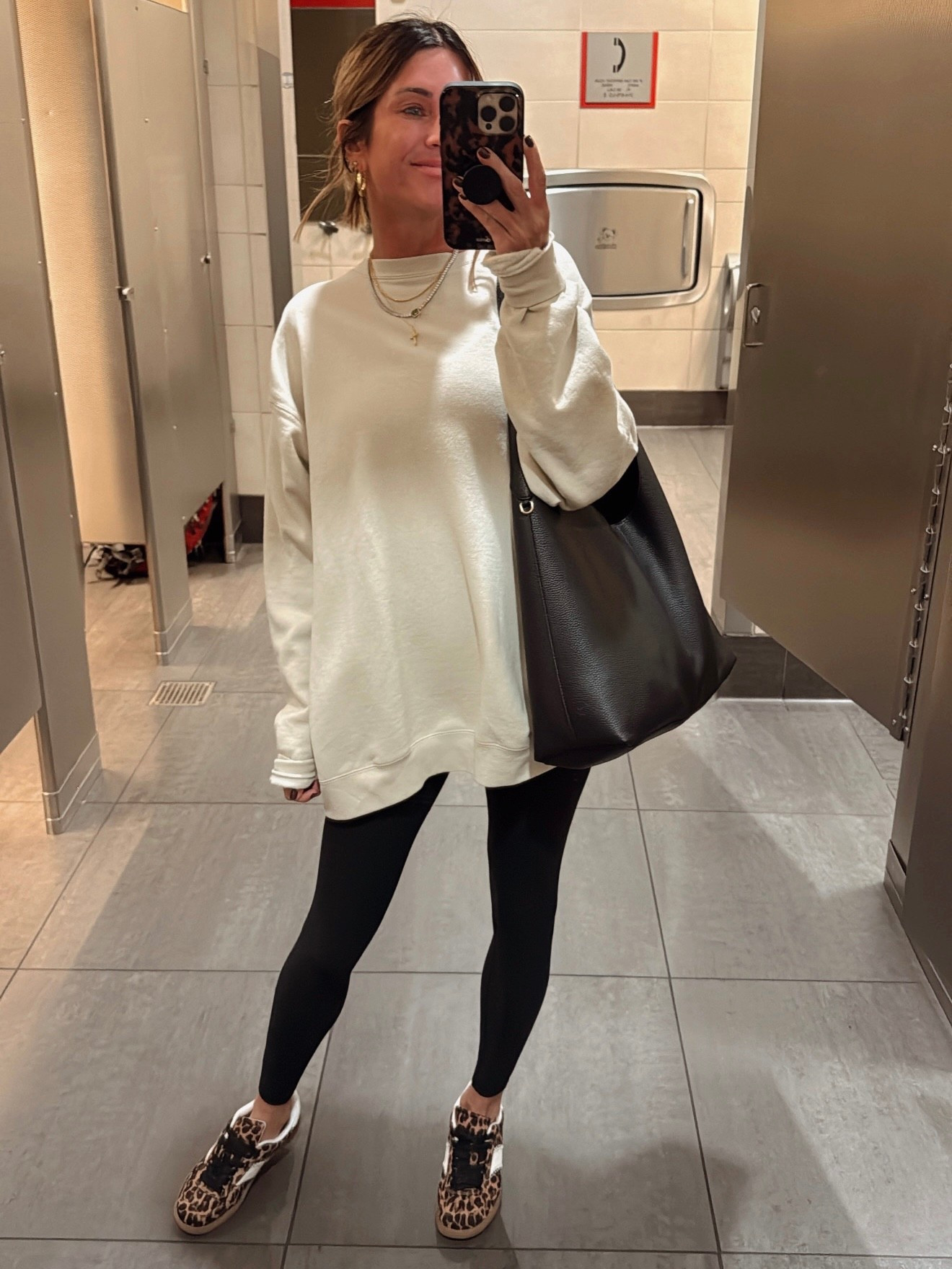 Casual comfies, but make it cute! 
Mediums in sweatshirt. Love this bag + leopard sneakers! 



#LTKTravel #LTKFindsUnder50 #LTKStyleTip