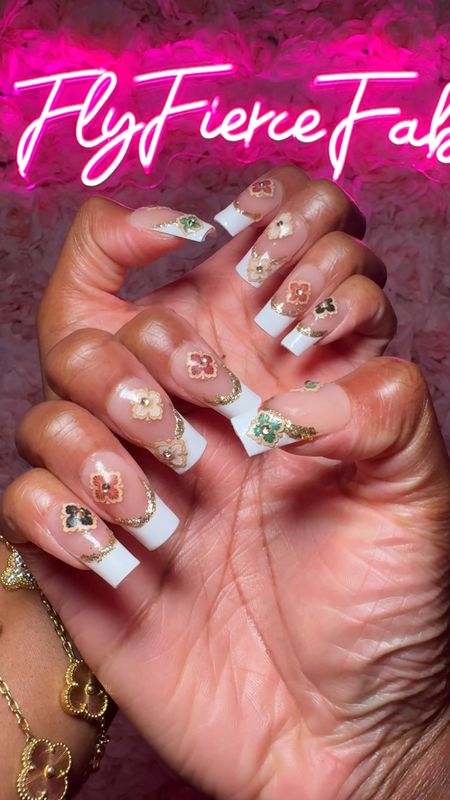 New nail set, who dis?! 😍💅🏾✨ I got the long square nude French tip nails by BTArtBox on Amazon, and did this luxe inspired presson nail set. It came out so cute!

I used:
💖 Gold glitter gel polish
💖 BTArtBox Builder Gel & Top Coat
💖 SunUV8 LED & UV Lamp
💖 Luxe inspired clover / flower nail stickers
💖 Beauty Secrets Drip & Clog Proof Nail Glue
💖 Makaratt Rhinestone Glue
💖 Gold Mini Rhinestones

This is a really cute spring or summer nail set  😍.

#LTKVideo #LTKfindsunder50 #LTKbeauty