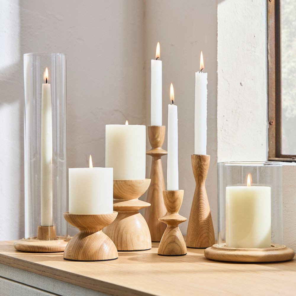 Tira Wood Candleholders | West Elm (US)