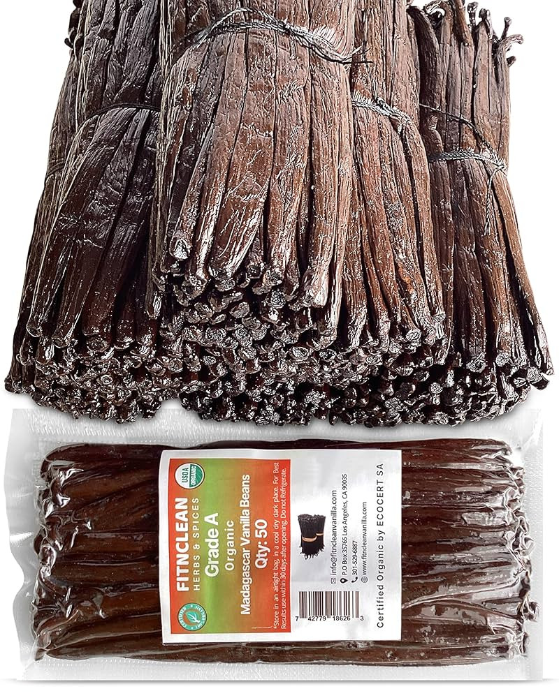 50 Organic Grade A Madagascar Vanilla Beans. Certified USDA Organic for Extract and all things Va... | Amazon (US)