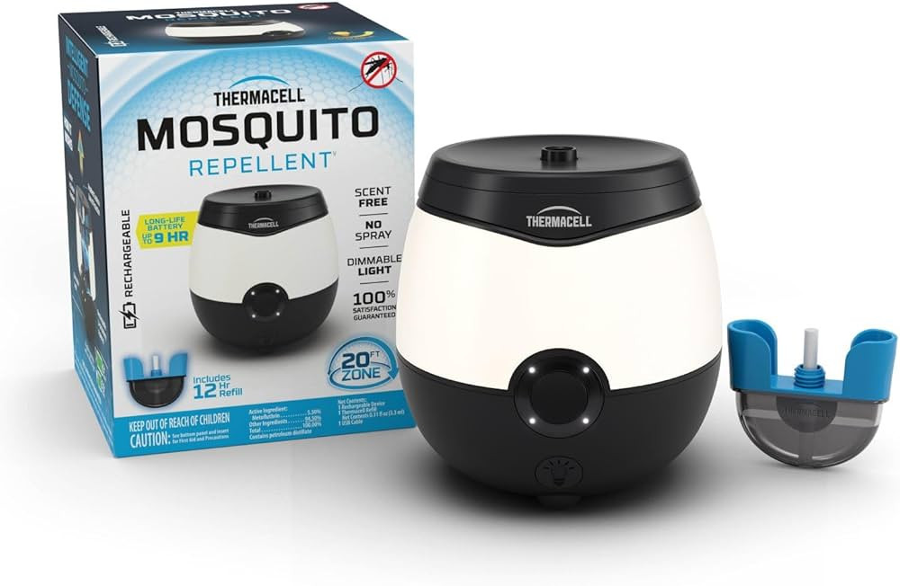 Amazon.com: Thermacell Lighted Rechargeable Mosquito Repeller with 20’ Mosquito Protection Zone... | Amazon (US)