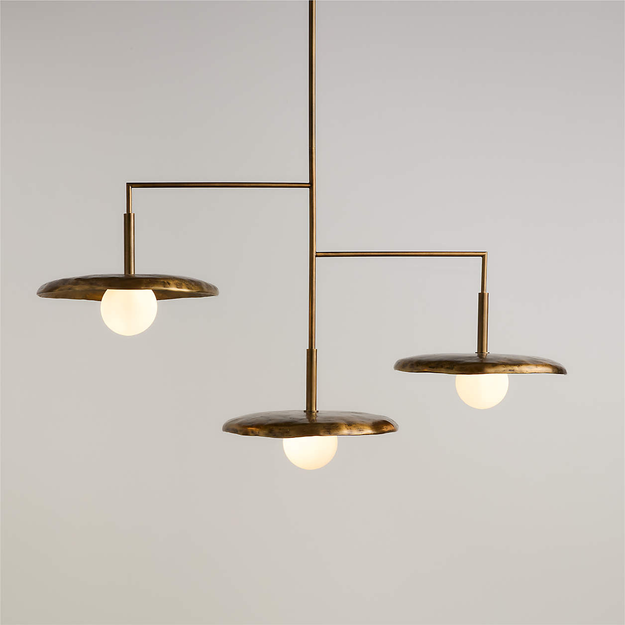 Lilypad Metal and Glass Three Light Chandelier by Brigette Romanek 49.5" + Reviews | Crate & Barr... | Crate & Barrel