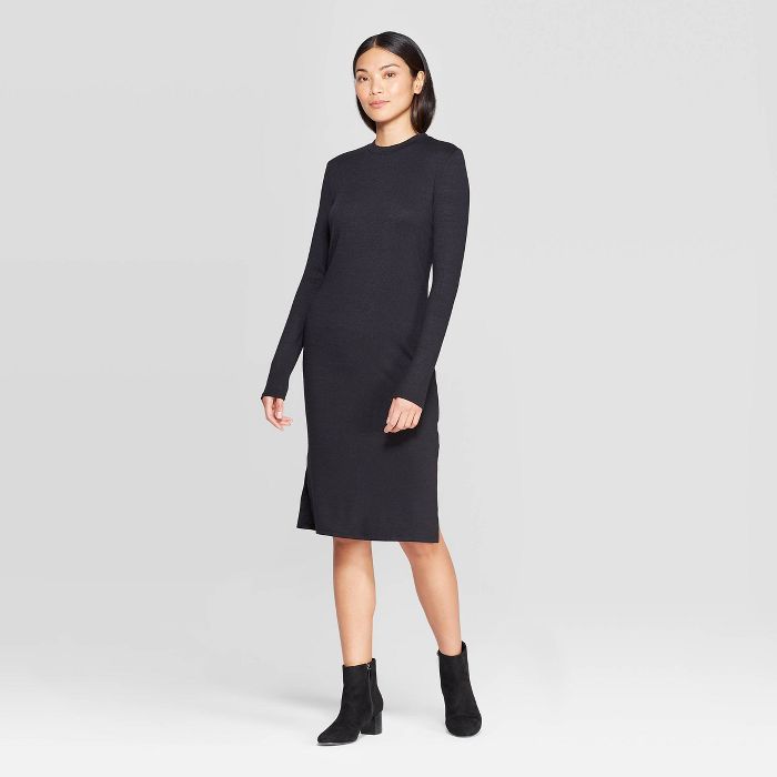 Women's Long Sleeve Crewneck Essential Knit Midi Dress - Prologue™ | Target