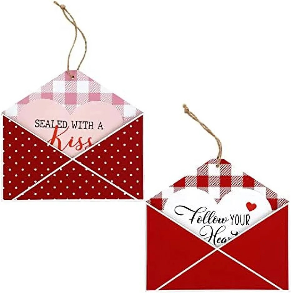 CGT Envelopes with Love Notes Valentine's Day Wooden Wall Signs Decoration Valentine V-Day Welcom... | Walmart (US)