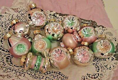 12 NIB Robert Stanley Glass Christmas Ornaments Shabby Chic Victorian Tree PINK  | eBay | eBay US