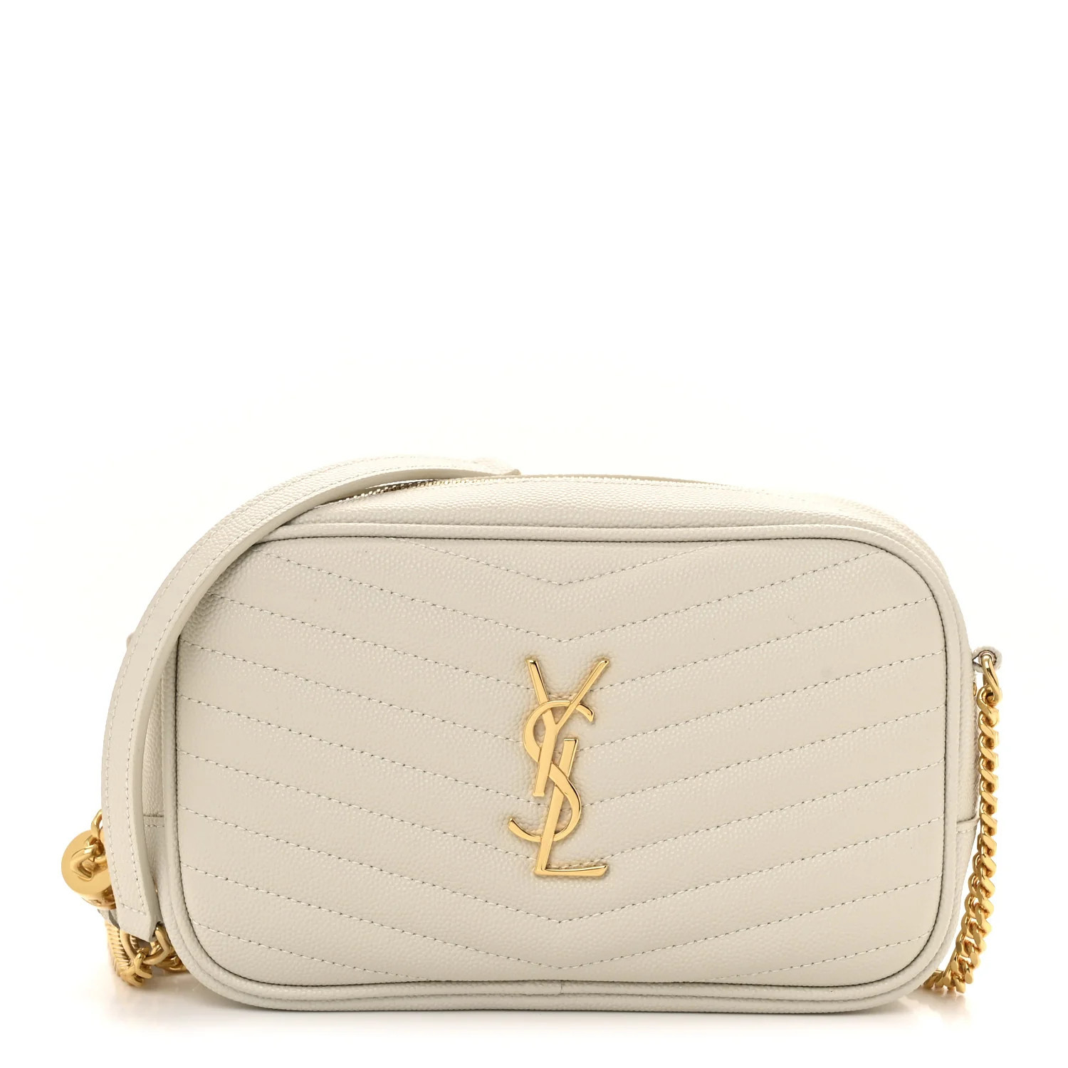 Saint Laurent Grain De Poudre Matelasse Monogram Mini Lou Camera Bag Crema Soft 1758495 | FASHIONPHILE (US)
