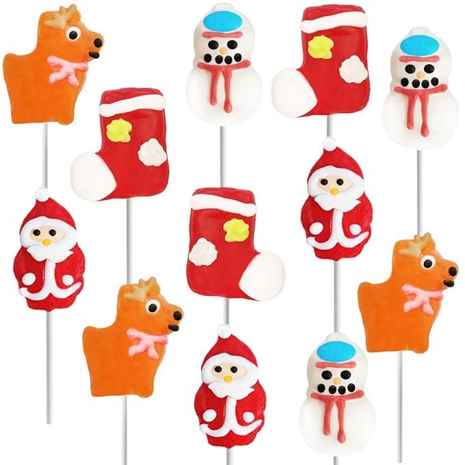 Amazon.com : Christmas Lollipop Santa, Reindeer, Snowman, Xmas Boots Assortment, Mixed Fruit Flav... | Amazon (US)