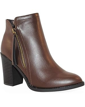 TRENDSUP Women's Fashion Side Zipper Booties | Amazon (US)