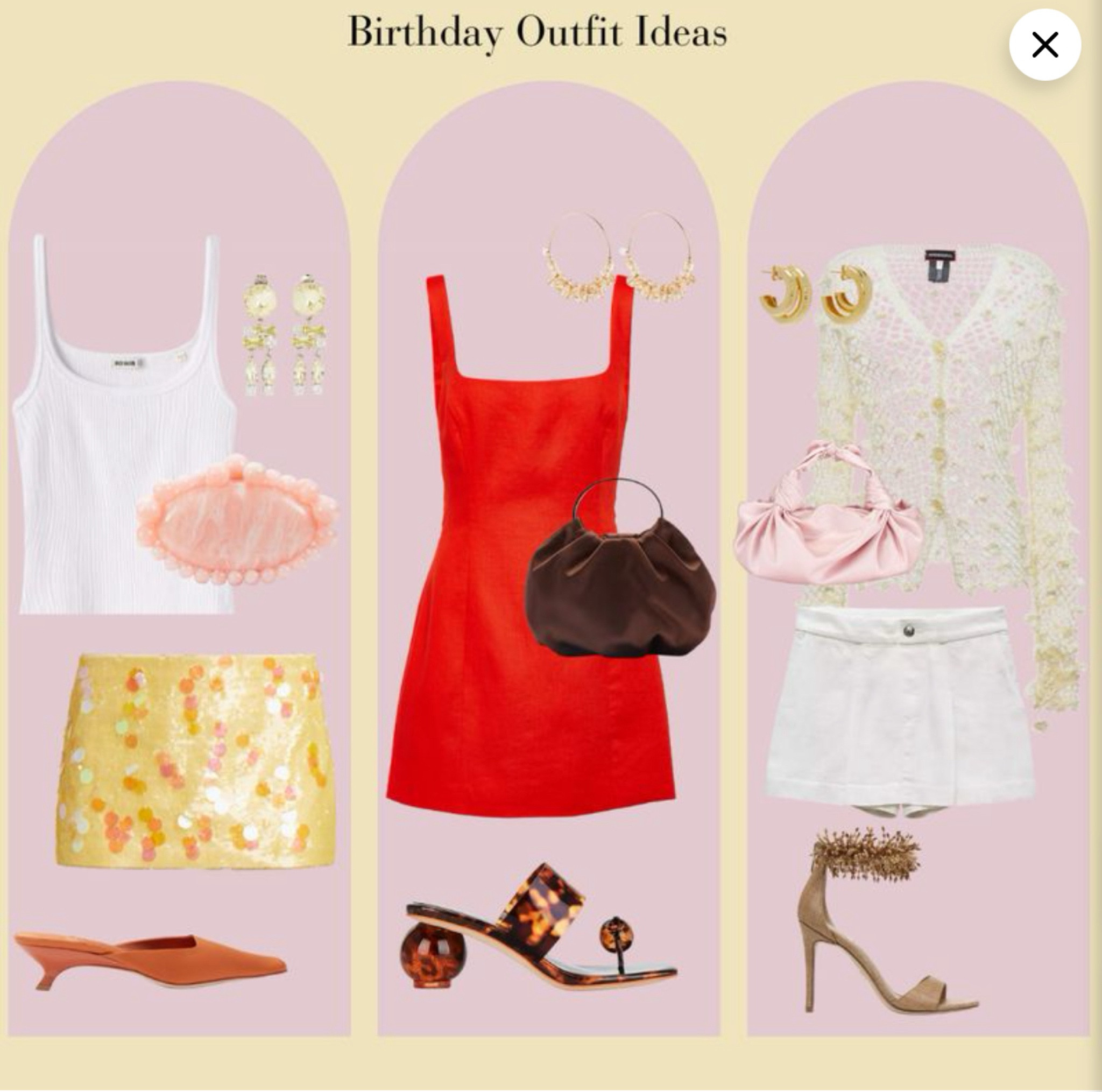 Birthday outfit ideas 

#LTKStyleTip #LTKShoeCrush #LTKParties