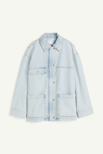 Denim Jacket - Long sleeve - Regular length - Light denim blue - Ladies | H&M US | H&M (US + CA)