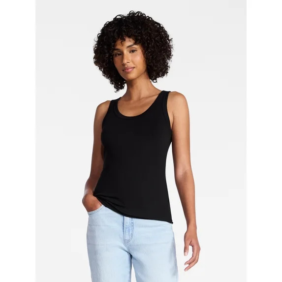 Time and Tru Women's Ribbed Tank Top, Sizes XS-XXXL | Walmart (US)