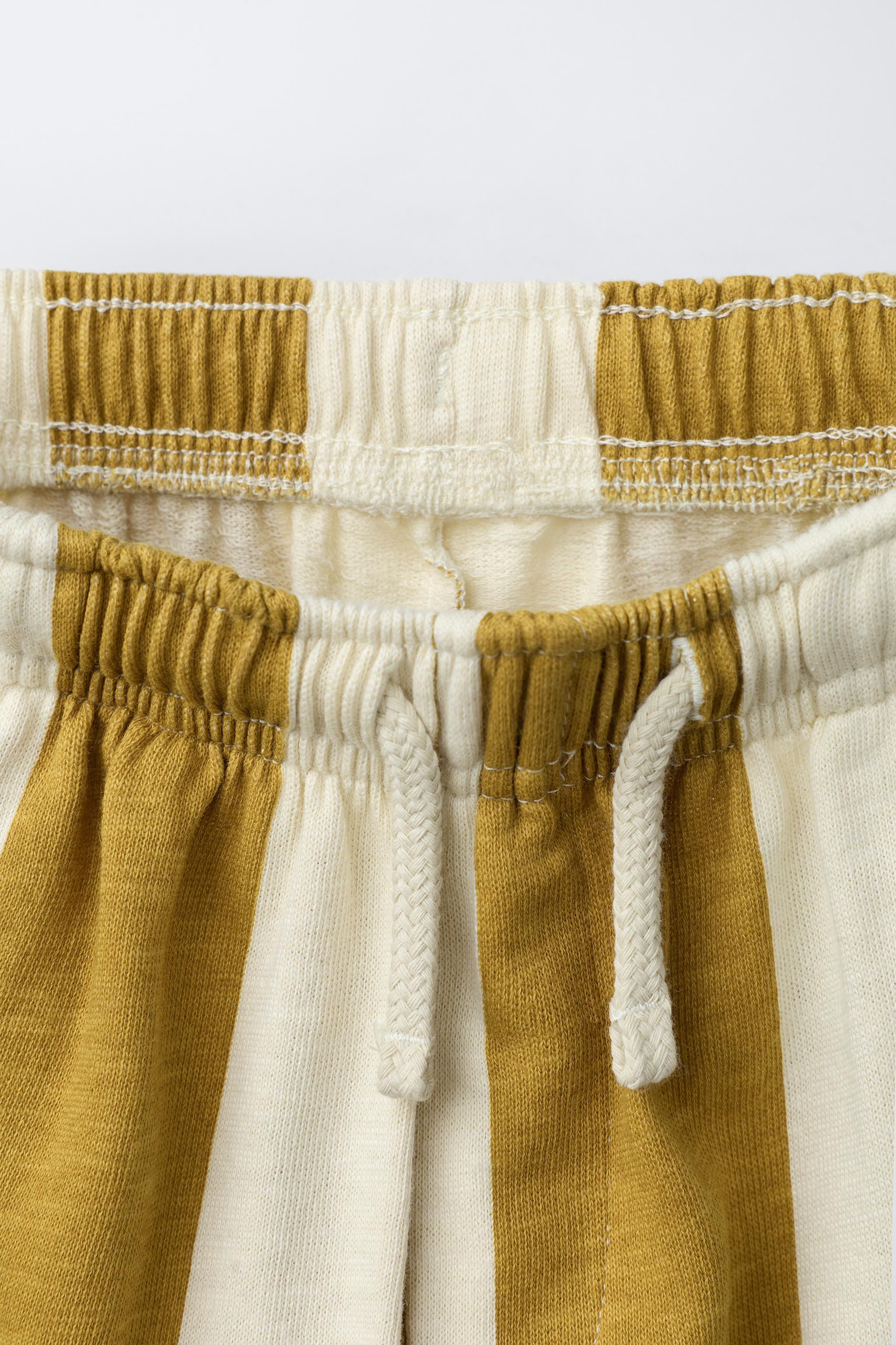 STRIPED STRAIGHT PLUSH TROUSERS | Zara UK