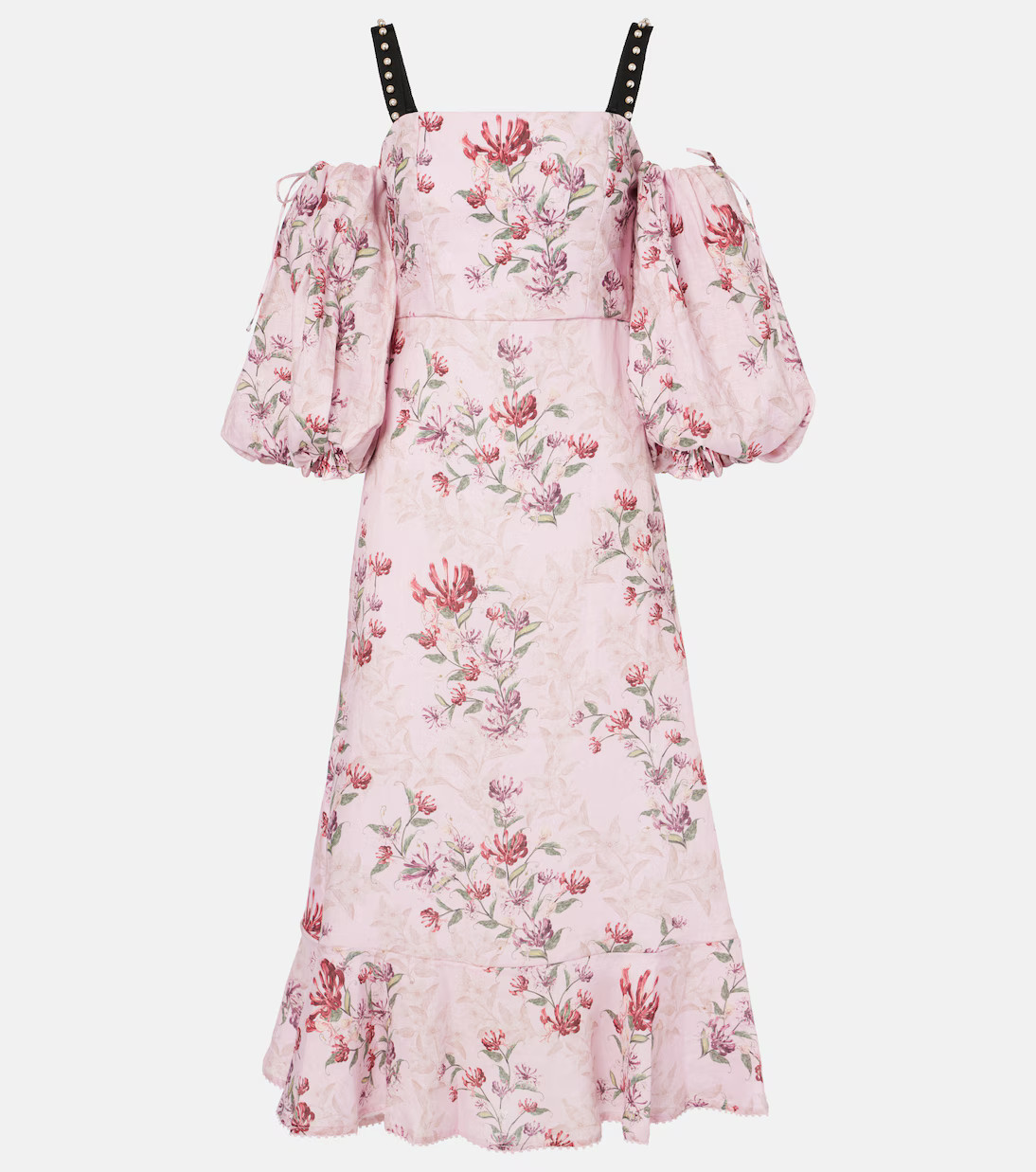 Mercedes Wisteria floral linen midi dress | Mytheresa (US/CA)