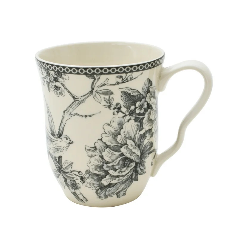 222 Fifth Adelaide Square Porcelain Dinnerware Collection, 16-Piece Set, Grey Toile - Walmart.com | Walmart (US)