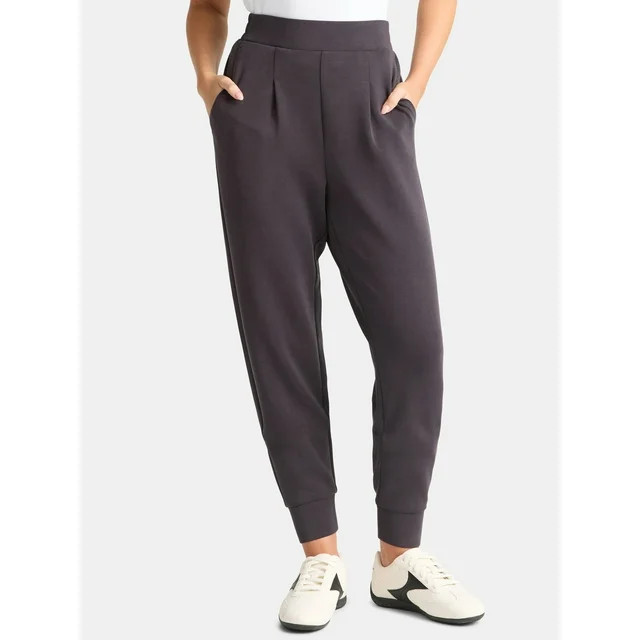 Avia Women's and Women's Plus Knit Pleat Joggers with Pockets, Size XS-4X | Walmart (US)