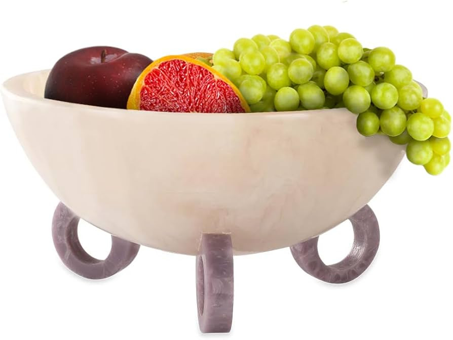 Folkulture Fruit Bowl for Kitchen Counter, 9" Resin Decorative Bowl, Centerpiece Table Decoration... | Amazon (US)