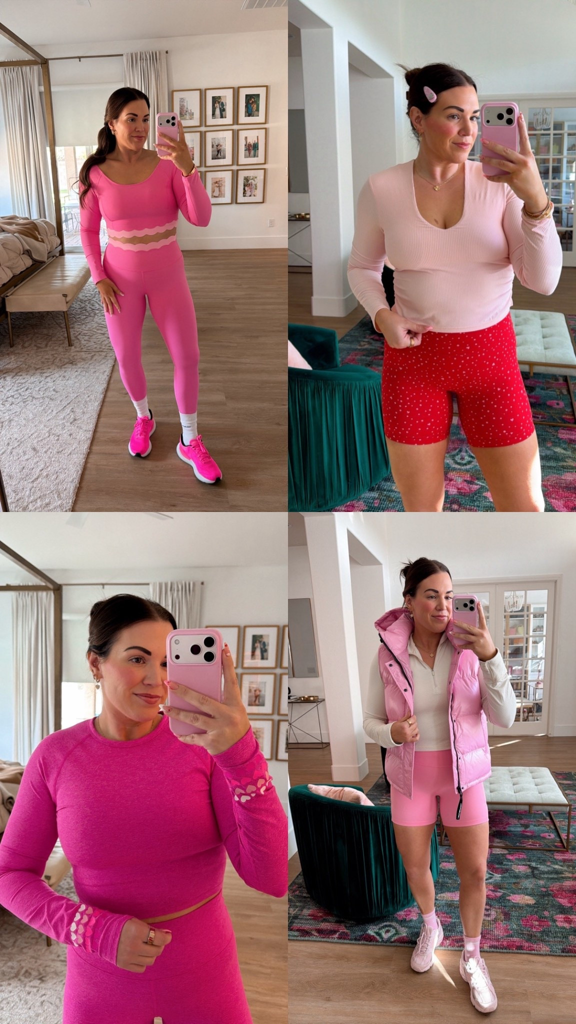 curvy midsize valentine workout look! wearing size 12 in top and size 10 in heart print shorts 🩷❤️  

#LTKValentine #LTKActive #LTKMidsize