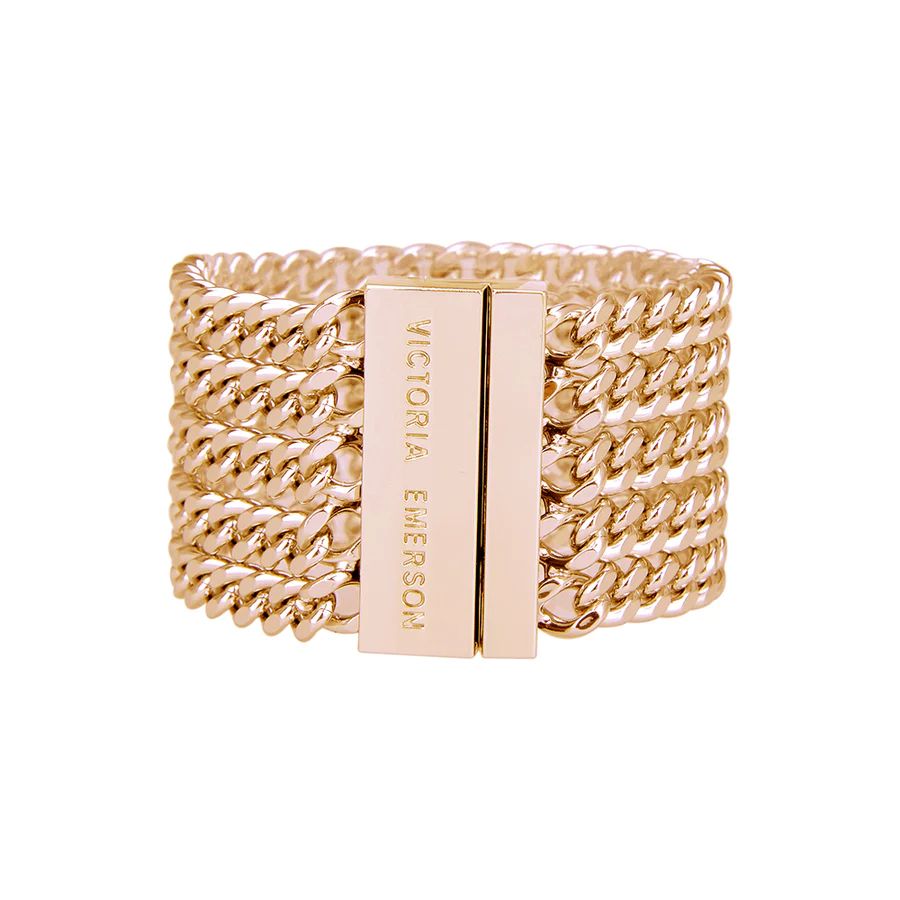 Gold Curb Chain Cuff | Victoria Emerson