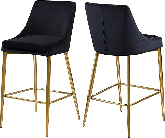 Meridian Furniture Karina Collection Modern | Contemporary Velvet Upholstered Counter Stool with ... | Amazon (US)