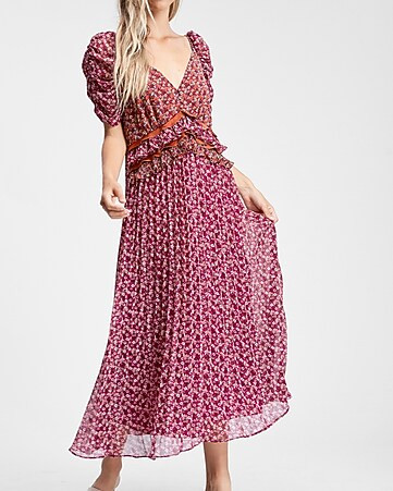 Emory Park Polka Dot V-Neck Sleeveless Maxi Dress | Express