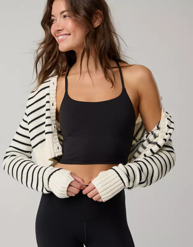 OFFLINE By Aerie Real Me Xtra Strappy Longline Sports Bra | American Eagle Outfitters (US & CA)