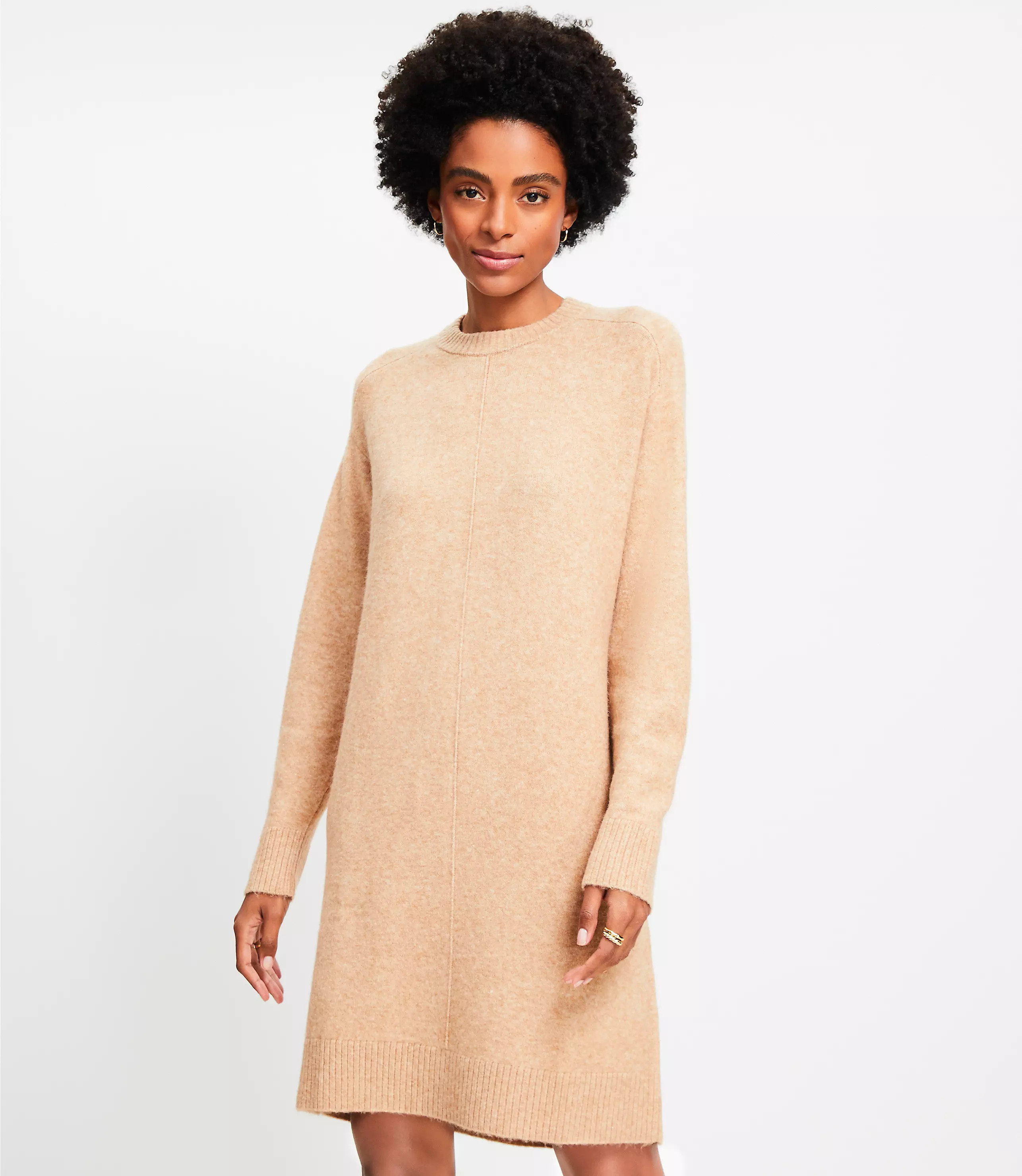 Petite Saddle Sleeve Mini Sweater Dress | LOFT