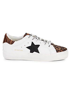Leopard-Print Leather & Faux Fur Sneakers | Saks Fifth Avenue OFF 5TH