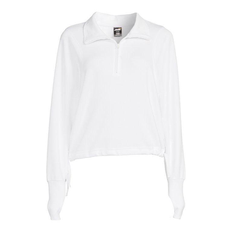 Avia Women's Quarter Zip Active Pullover Top With Thumbhole Cuffs | Walmart (US)