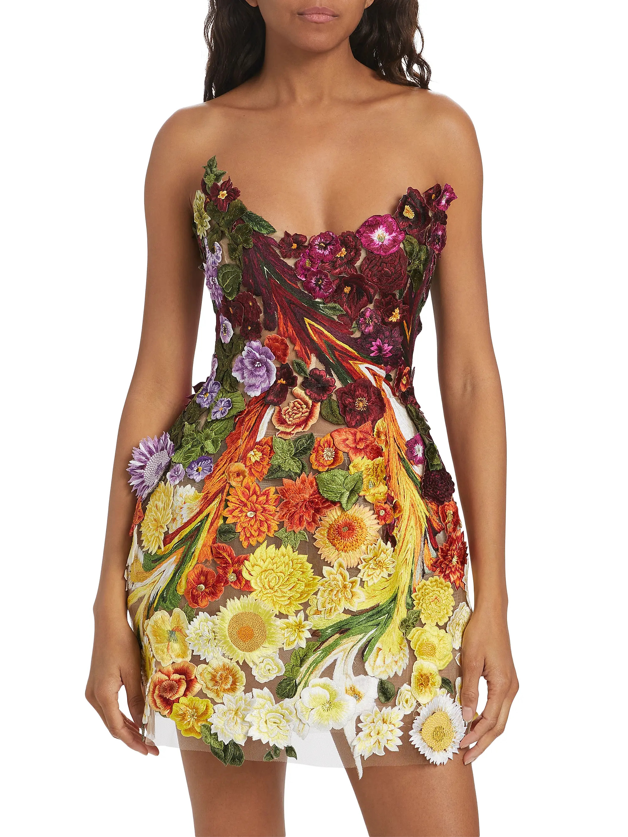 Floral Embroidered Minidress | Saks Fifth Avenue