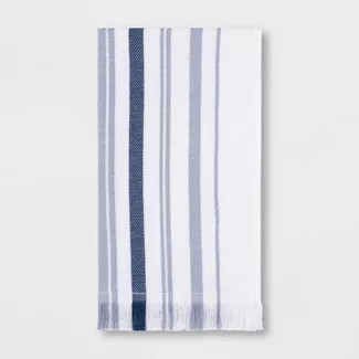 Crew Striped Flat Woven Bath Towel Blue - Threshold™ | Target
