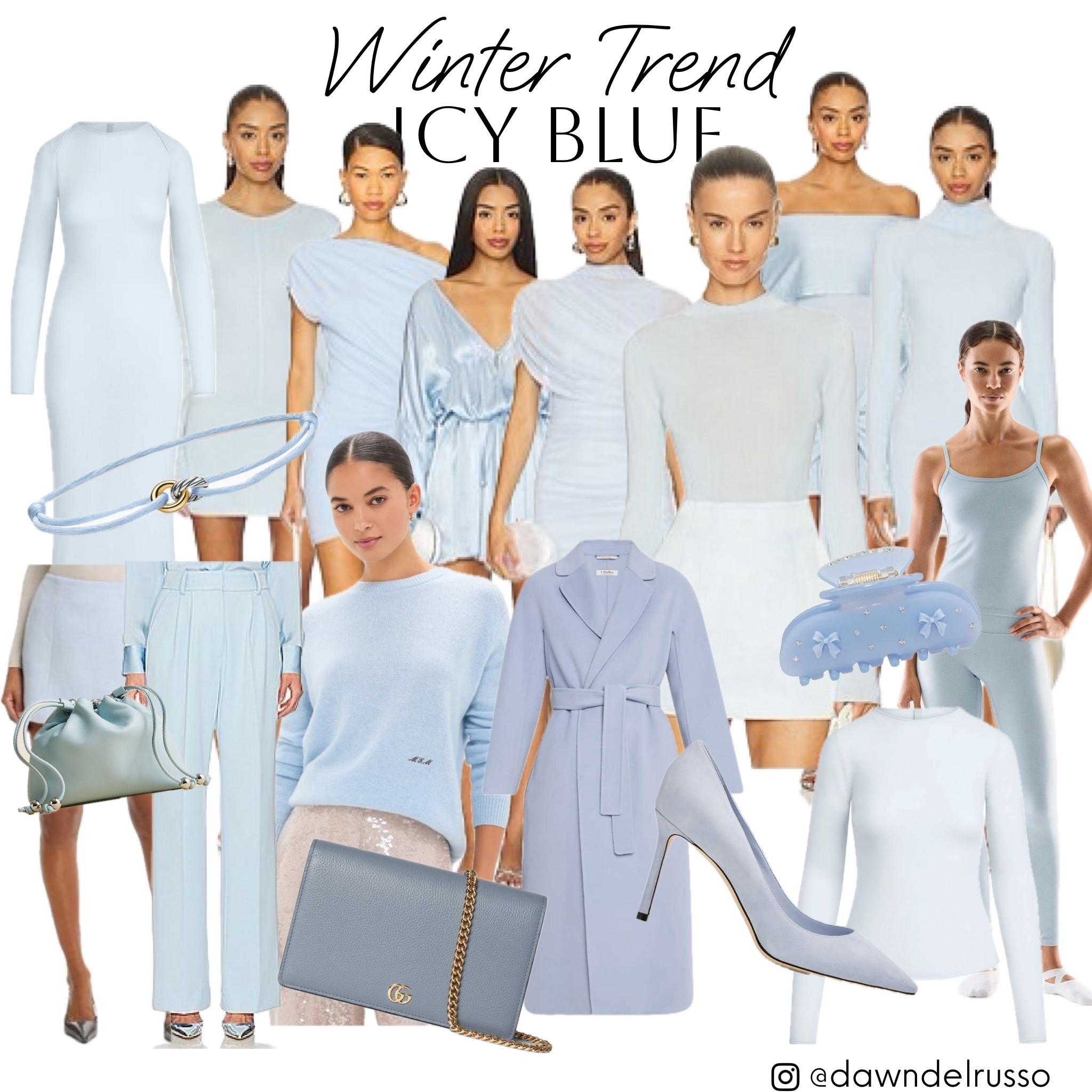 You might be seeing this icy blue color everywhere soon. I’d pair it with chocolate brown