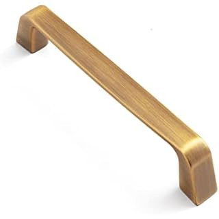 Nostalgic Warehouse Carre' Handle Pull 4" On Center in Unlacquered Brass | Amazon (US)
