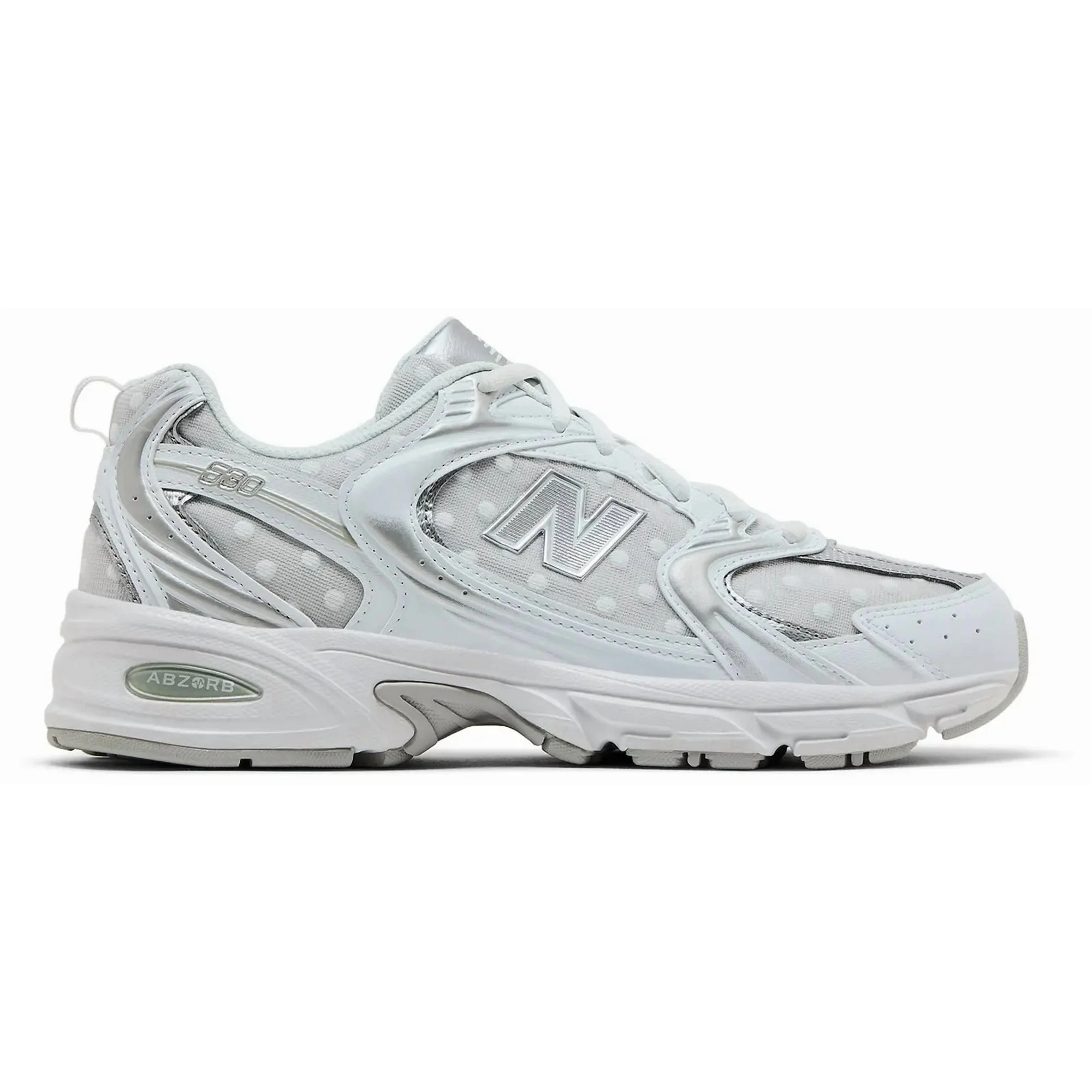 New Balance 530 White Silver Metallic Polka Dots | Walmart (US)