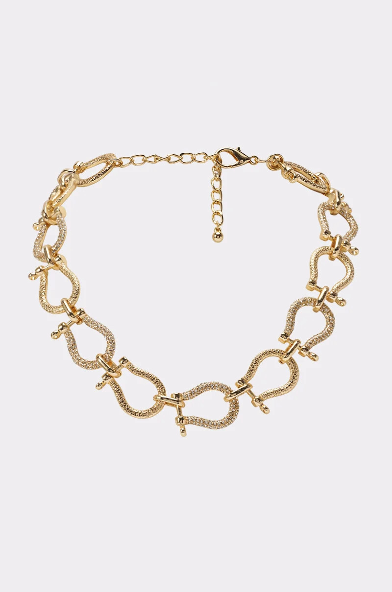 Gold Horsebit Statement Chain Necklace | AKIRA | AKIRA
