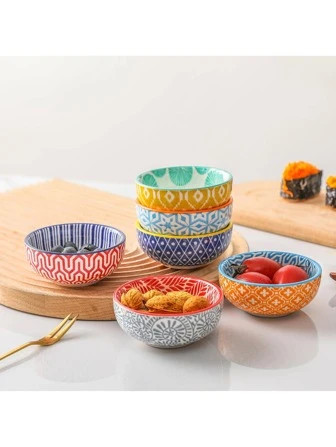 6PCS 2.7 Oz Soy Sauce Dishes Ceramic Dip Bowls Mini Bowls | SHEIN