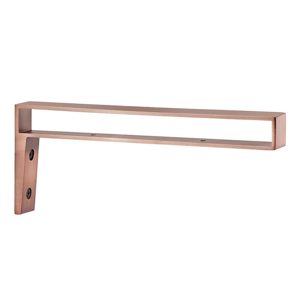 Home Decorators Collection 10 in. Aged Copper Strap Bracket for Wood Shelving-14250 - The Home De... | The Home Depot