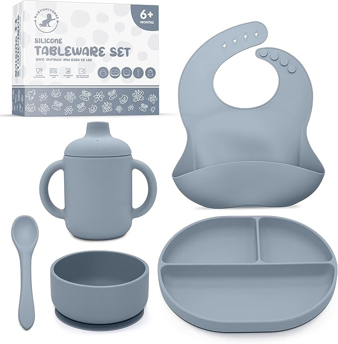 BabyUniverse Silicone Baby Feeding Set - Food-Grade Baby Led Weaning Supplies For Toddlers - Incl... | Amazon (US)