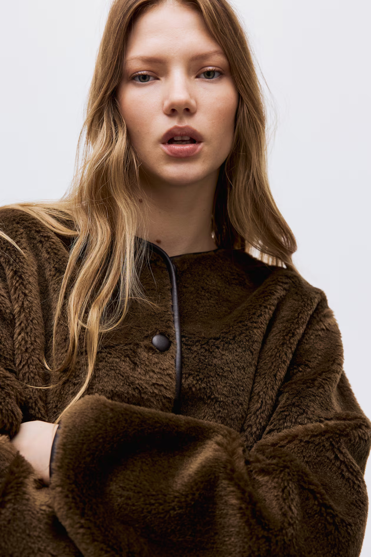 Teddy jacket - Dark khaki green - Ladies | H&M GB | H&M (UK, MY, IN, SG, PH, TW, HK)