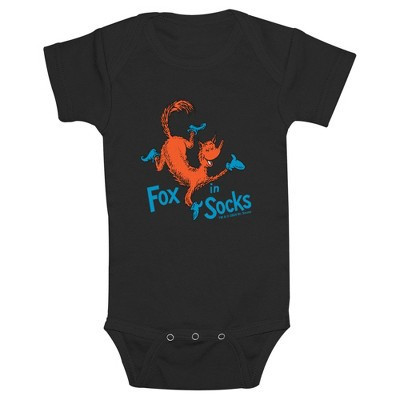 Infant's Dr. Seuss Fox in Socks  Bodysuit - Black - 12 Months | Target